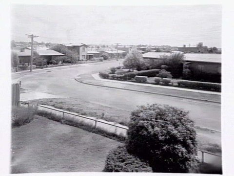 Housing Commission of Victoria homes on a corner in Showers St., Preston, 1949