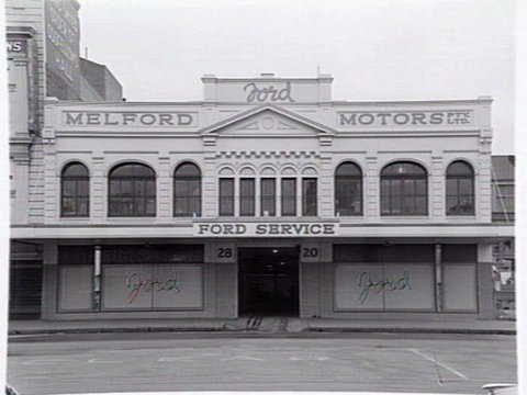 Exterior of Melford Motors, 20-28 La Trobe St., Melbourne, 1948