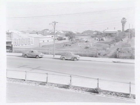 Building site for Peerless Fabrics modern, air-conditioned weaving factory at 679 High Street, Preston and Mclaren and Son, blacksmith, at 687 High Street, Preston, c. 1950