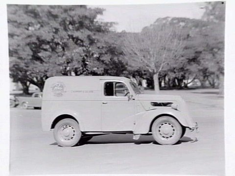 Truck advertising Borg Warner Corporation, Pesco Products division, belonging to C. Huppert & Co. Ltd., 193 Bouverie Street, Carlton, c. 1950
