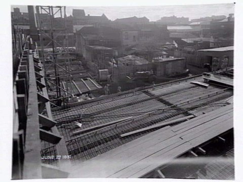 Construction site in Collingwood, 1951
