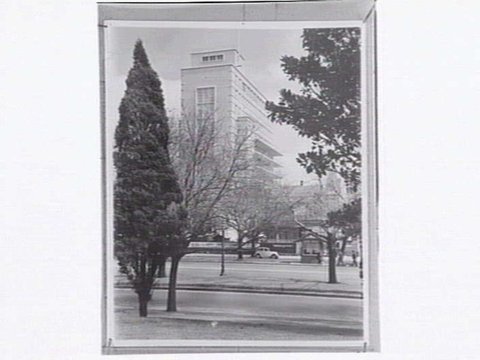Prince Henry's Hospital, viewed from parkland across St. Kilda Road, c. 1951