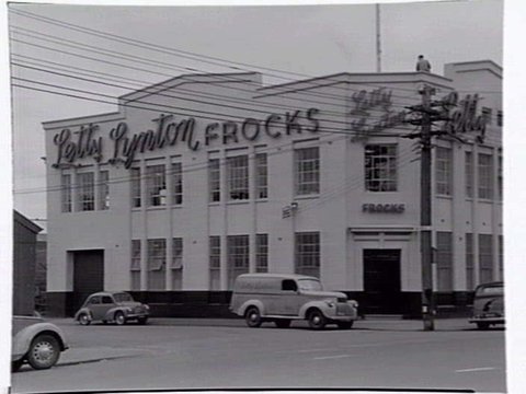 Exterior, Letty Lynton Frocks, Cnr. Sackville & Wellington Streets, Collingwood, c. 1951