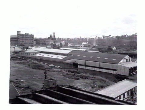 Elevated exterior view of Marfleet and Weight factory, Flockhart Street, Abbotsford, 1930–50