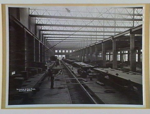 Interior of Car Shed, Jolimont, 1915