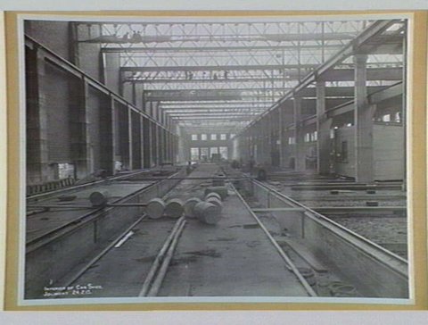 Interior of Car Shed, Jolimont, 1915