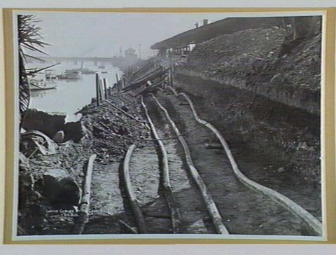 Laying Cables at Flinders St, 1916