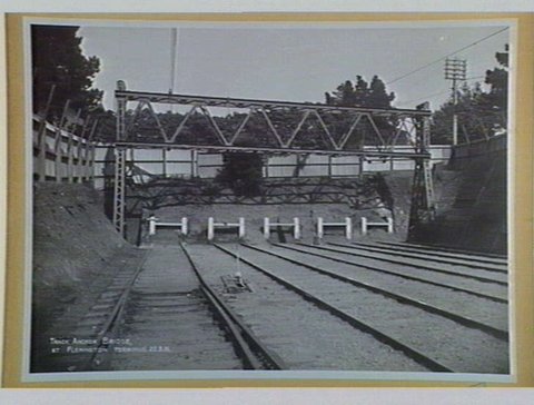 Track Anchor Bridge, at Flemington Terminus, 1916