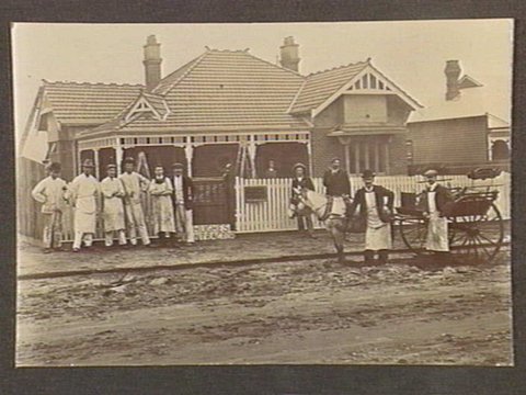 Group of house painters for W.H. Corless, contractor, Malvern, 1880–1920