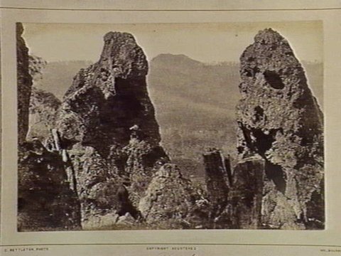 Rocks with view of Camels Hump Mount Macedon. 54 Miles N. from Melbourne, 1870–80