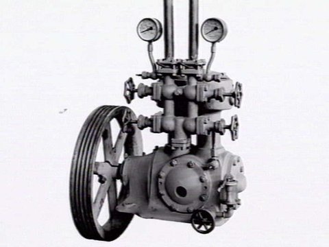 Machines with pipes, valves and pressure gauges, made by Gordon Bros., Engineers, Brunswick, 1940–46