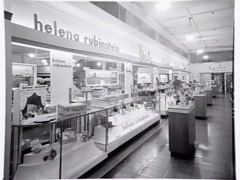 Cosmetics counter, The Mutual Store, 256 Flinders St., Melbourne, 1948