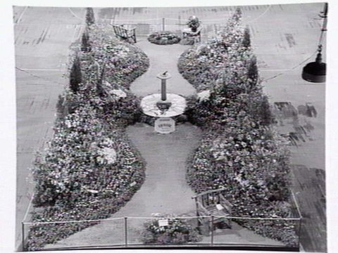 1949 Flower Show, central display by C.H. Isaac, nurseryman of 1068 Dandenong Rd., Carnegie