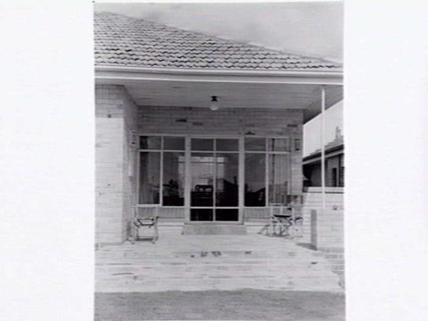 Falkenstein residence, 16 Robinson St., Brighton East, showing back patio area and front from street, 1946–52