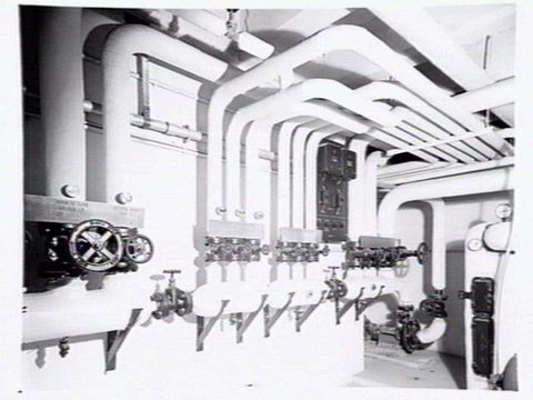 Boiler room at Bank of New South Wales, 368-74 Collins St., Melbourne, 1950