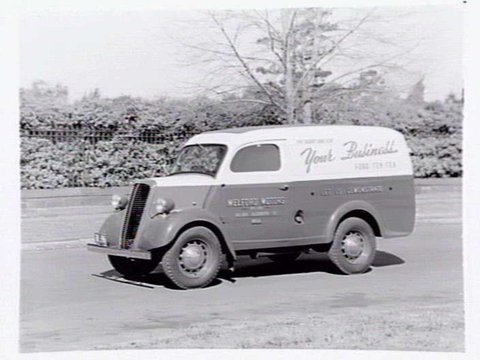 Ford van for Melford Motors, 615-633 LaTrobe Street, Melbourne, c. 1950