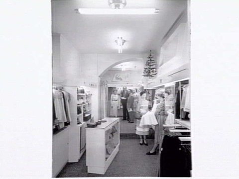 Interior, Boston Styles, Bourke Street, fashion shop, location unknown, 1948–54