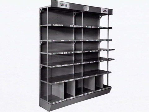 Steel grocery shelving by E.T. Brown, furniture manufacturer of 14 Alexandra Pde., Clifton Hill, 1953