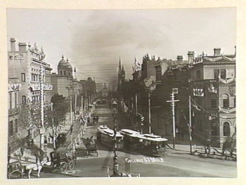 Collins St. [looking west from Spring Street] Melb. [i.e. Melbourne], 1939