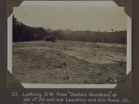 Looking S.W. from "Doctors Residence" at site of old and new Laundries and Ash House etc. Studley Park in background, 1929