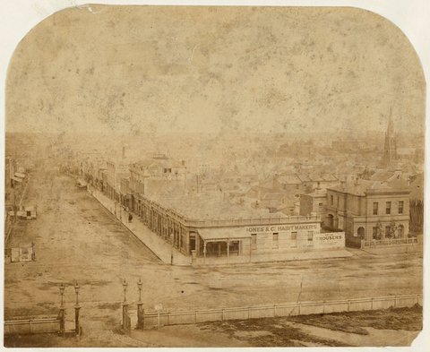 Bourke Street from Spring Street, 1861