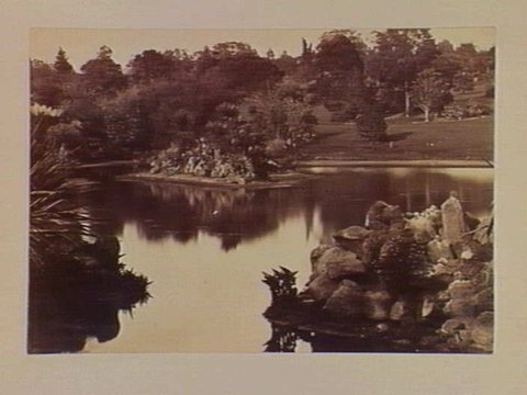 View of lake, Botanical Gardens, Melbourne, c. 1890