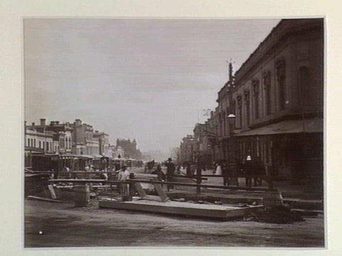 Bourke St., making tramway, 1876–94