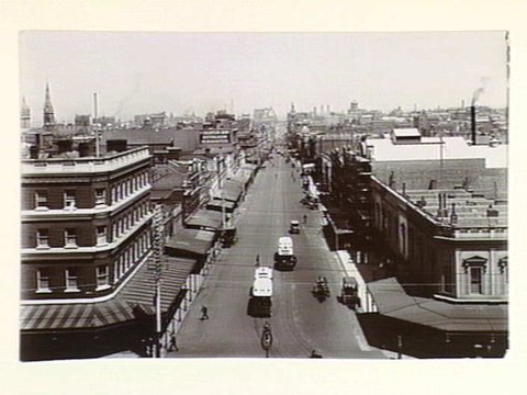 Bourke Street from Parliament House, 1913–14