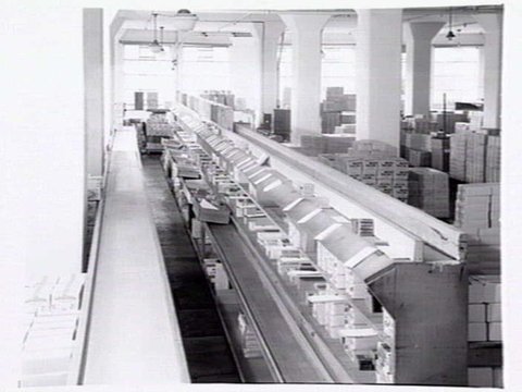 Cigarette production line at W.D. & H.O. Wills, 411-423 Swanston Street, Melbourne, 1947