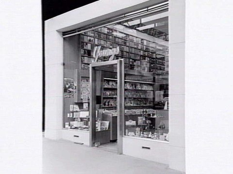 Stanley Young's P/L, newsagency, 244 Swanston St., Melbourne, showing interior and exterior, 1948