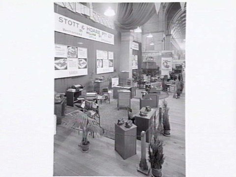 Display of Stott and Hoare Pty. Ltd. office equipment, of 171 William Street, Melbourne on display at Exhibition buildings, 1947–53
