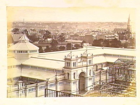 Melborne [i.e. Melbourne] from the Dome of Exibition [i.e. Exhibition], 1885–87