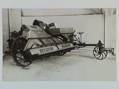A modern harvester made at the huge workshops of H. V. McKay, Massey Harris Pty Ltd, Sunshine, Melbourne, 1934