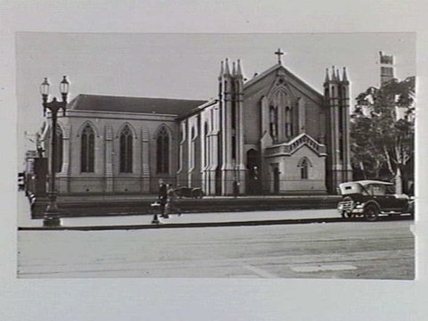 Church of St. Francis showing the front facing Lonsdale Street, Melbourne, 1933