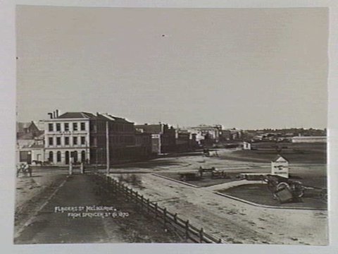 Flinders St. Melbourne from Spencer St. in 1870