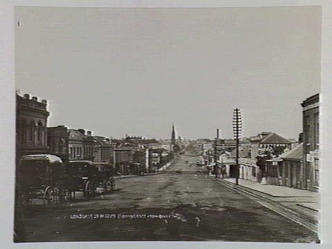 Lonsdale Street in 1870 (looking east from Queen St.)
