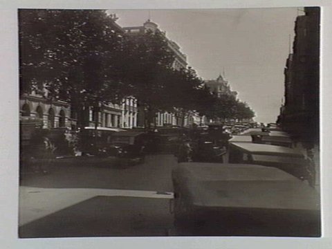 Parked cars along Lonsdale Street, looking north from Collins Street, c. 1920