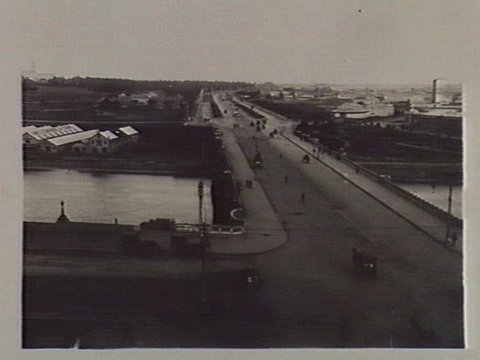 Elevated view of Princes Bridge and St. Kilda Road, c. 1900