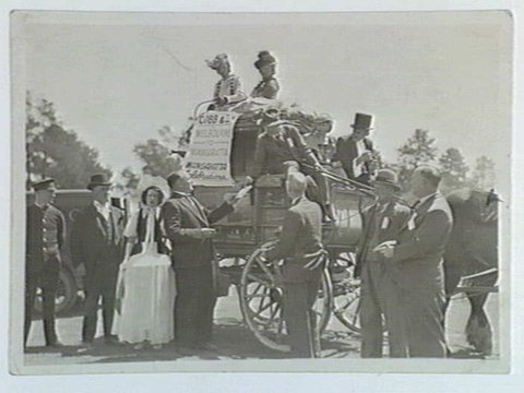 Delivering a letter from Melbourne to Wangaratta, Centenary (1938)
