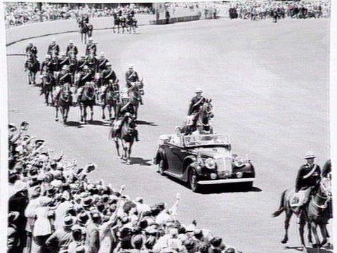 Royal visit. Queen Elizabeth II, Melbourne 1954