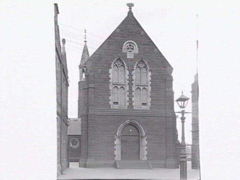 Melbourne Grammar School Chapel, interior and exterior views, c. 1947