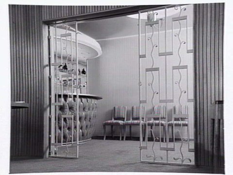 Maple Room, private dining room at the Hotel Australia, 276 Collins St., Melbourne, 1949
