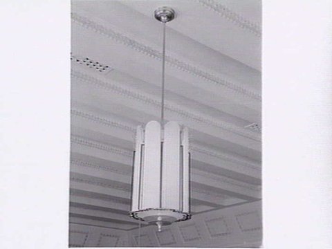 Interior light fittings in the Footscray Town Hall, 1936