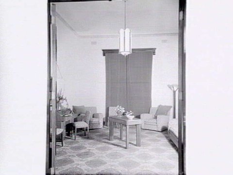 Interior light fittings in the Footscray Town Hall, 1936