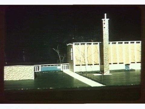 Model of proposed Catholic church & school. - West Essendon - Melb. Les Brock. (Smith, Tracey, Lyon & Brock.) 1953