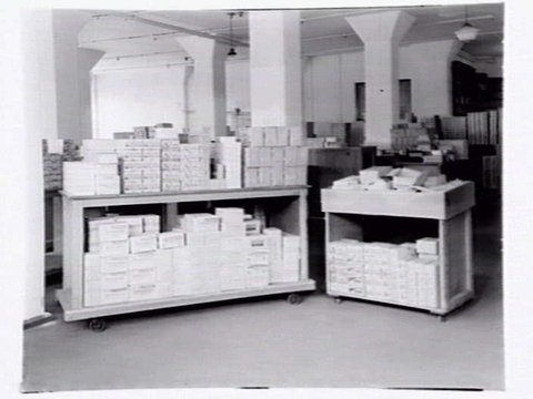 Cigarette packaging department at W.D. & H.O. Wills, 411-423 Swanston Street, Melbourne, 1948