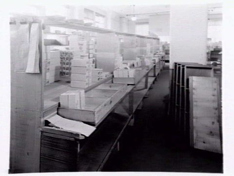 Cigarette packaging department at W.D. & H.O. Wills, 411-423 Swanston Street, Melbourne, 1948