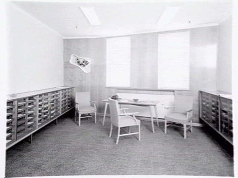 Showroom and reception area of A.K.M. (Australian Knitting Mills), 19-29 Stewart St., Richmond, 1948