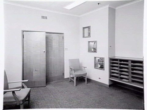 Showroom and reception area of A.K.M. (Australian Knitting Mills), 19-29 Stewart St., Richmond, 1948