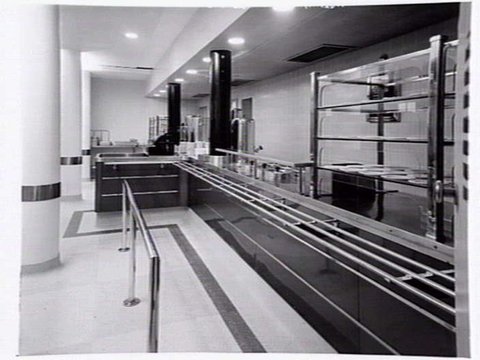 Installation of kitchen/cafeteria fittings by Gardner & Naylor, at the CTA (Commercial Travellers' Association),328 Flinders St., Melbourne, 1950